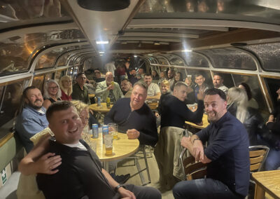 Creative Construction team on a boat
